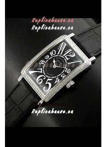 Franck Muller Long Island Japanese Replica Watch in Black Dial