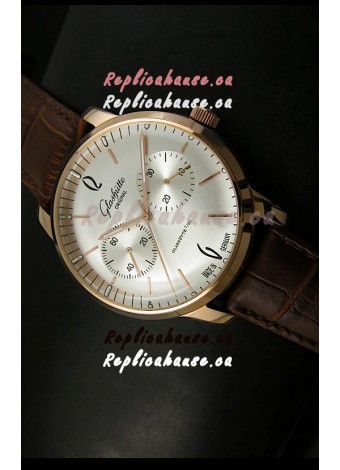 Glashuette Senator Japanese Replica Watch in 18K Pink Gold Case