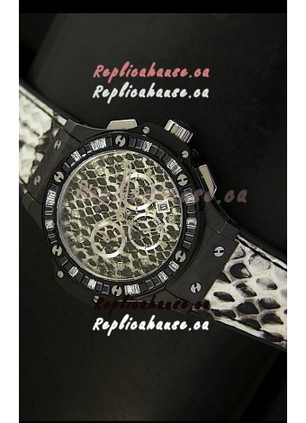 Hublot Big Bang White Zebra Bang Edition in Black PVD Case 34MM Watch