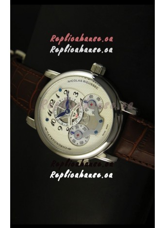 Mont Blanc Nicolas Riessec Stainless Steel Case in White Dial