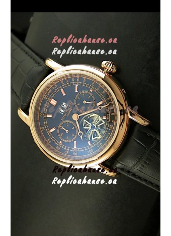 Patek Philippe Complications Tourbillon Japanese Replica Watch in Pink Gold