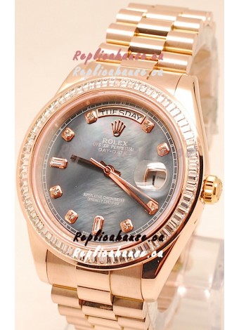 Rolex Day Date II Rose Gold Japanese Replica Watch