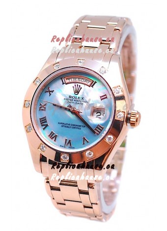 Rolex Day Date Blue Mother of Pearl Japanese Replica Watch