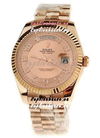 Rolex Day Date Pink Gold Japanese Replica Watch