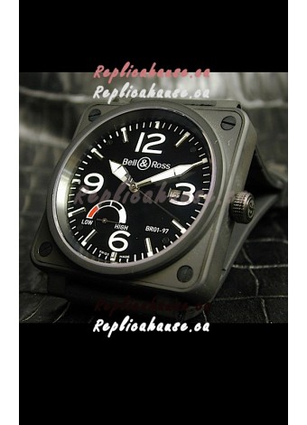 Bell and Ross BR013 97 Power Reserve Swiss Replica Watch in Black dial