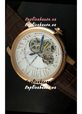 Rotonde De Cartier Cadran Love Japanese Replica Watch - Yellow Gold Case