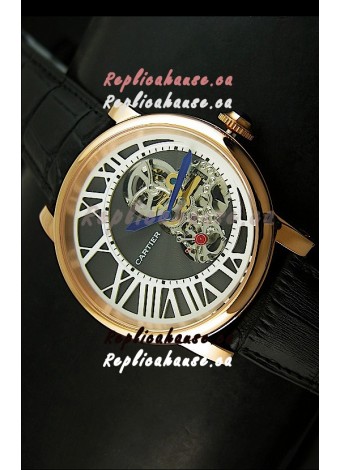 Rotonde De Cartier Cadran Love Japanese Replica Watch - Yellow Gold Case