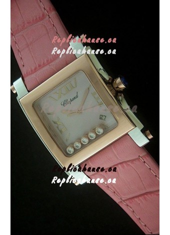 Chopard Happy Sport Swiss Replica Watch in Pink Strap