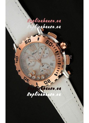Chopard Happy Sport Swiss Replica Watch in White Strap