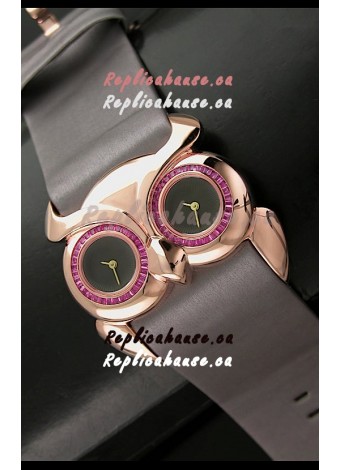 Chopard Animal World Ladies Owl Watch in Double Black Dial