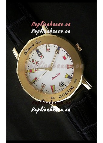 Corum Admiral's Cup Japanese Replica Watch in White Dial