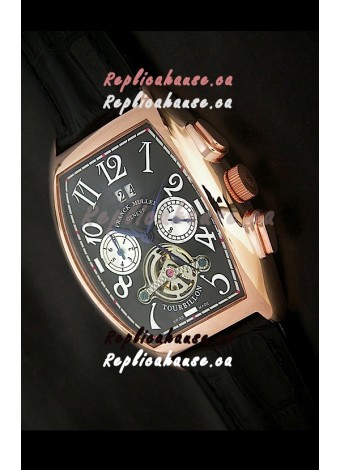 Franck Muller Tourbillon Japanese Replica Watch in Black Dial