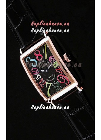 Franck Muller Long Island Japanese Replica Watch in Black Dial