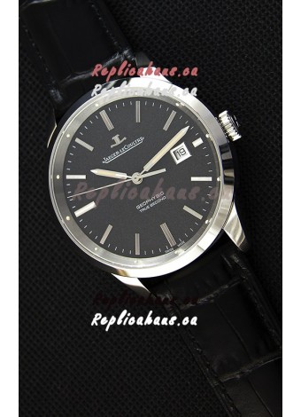 Jaeger LeCoultre Geophysic True Second Steel Case Watch Black Dial 