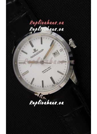 Jaeger LeCoultre Geophysic True Second Steel Case Watch White Dial 
