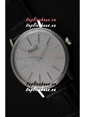 Piaget Altiplano G0A36128 Paved Diam Dial Swiss Quartz Replica Watch in Steel Case