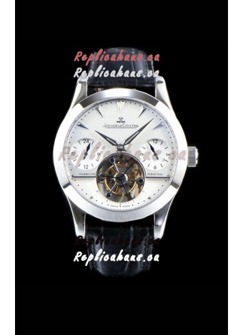Jaeger LeCoultre Perpetual Tourbillon 904L Steel Case White Dial Swiss Replica Watch 