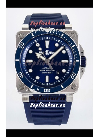 Bell & Ross BR03-92 Diver Stainless Steel - Blue Dial Swiss Replica Watch 1:1 Mirror Replica