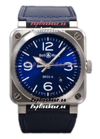Bell and Ross BR03-A Blue Dial 904L Steel Swiss Replica Watch 