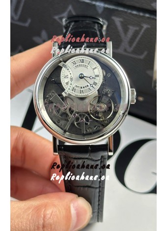 Breguet Tradition 7057BR/R9/9W6 Steel Casing Single Tourbillon Swiss Replica Blue Strap Watch