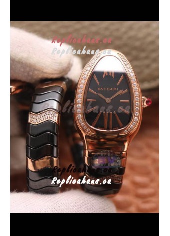 Bvlgari Serpenti Edition Black Ceramic Replica Watch in 1:1 Mirror Quality 