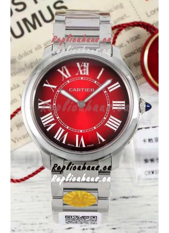 Cartier Ronde Must 36MM Swiss Quartz Red Dial 1:1 Mirror Swiss Replica Watch 