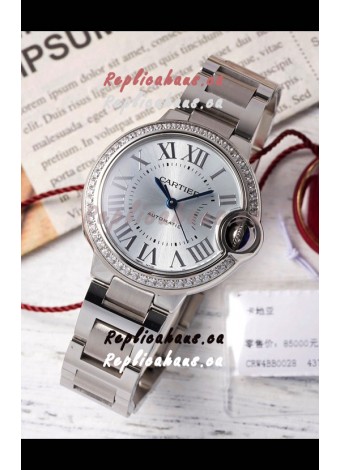 Ballon De Cartier Swiss Automatic Steel Dial Mirror Quality 33MM in Stainless Steel 