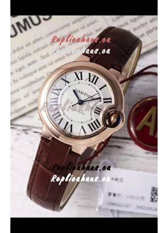 Ballon De Cartier Swiss Automatic 1:1 Mirror Quality 33MM in Rose Gold Plating