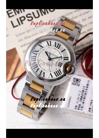 Ballon De Cartier Swiss Automatic White Dial Mirror Quality 33MM in Two Tone Casing