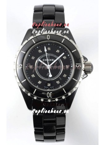 Chanel J12 Ladies Black Ceramic Casing Watch 1:1 Mirror Replica Watch 