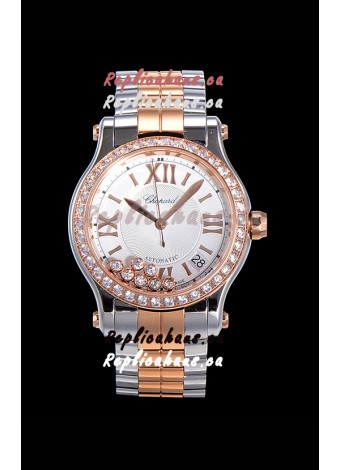 Chopard Happy Sport 1:1 Mirror Swiss Automatic Replica Watch 36MM Two Tone Rose Gold Casing