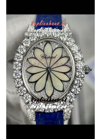 Chopard Super Clone L'Heure du Diamant Mossanites Steel Casing Watch 34MM