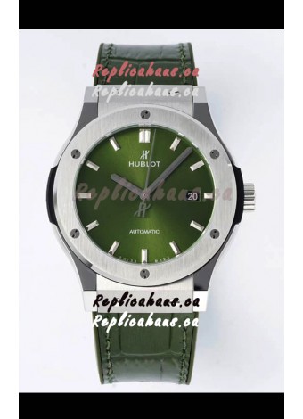 Hublot Classic Fusion Steel Green Dial 42MM Swiss Replica Watch 1:1 Mirror Quality