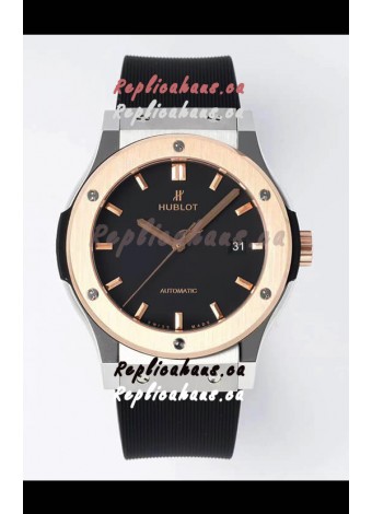 Hublot Classic Fusion Two Tone Black Dial 42MM Swiss Replica Watch 1:1 Mirror Quality