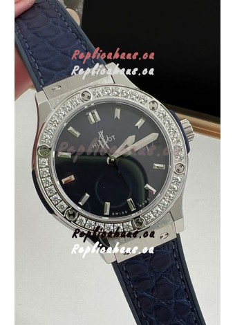 Hublot Classic Fusion Stainless Steel 33MM Blue Dial Swiss Quartz Movement Watch 1:1 Mirror Quality