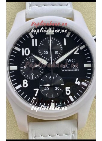 IWC Pilot's Chronograph Top Gun Ceramic IW389105 1:1 Mirror Replica in Black Dial
