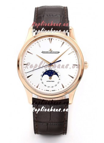Jaeger LeCoultre Master Ultra Thin Moon Pink Gold 1:1 Mirror Replica Watch