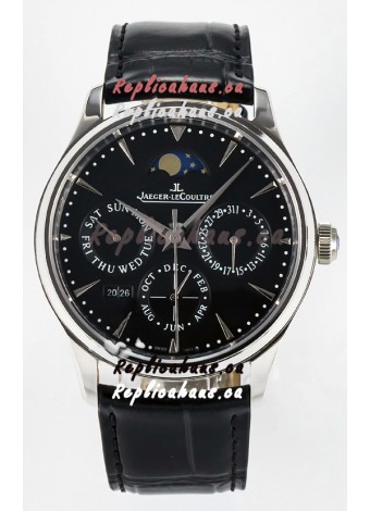 Jaeger LeCoultre Super Clone Master Ultra-Thin Perpetual Calendar Black Dial Watch