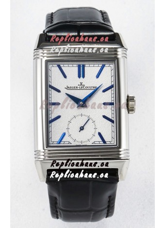 Jaeger-LeCoultre Reverso Super Clone DuoFace Blue/White Steel Replica Watch 