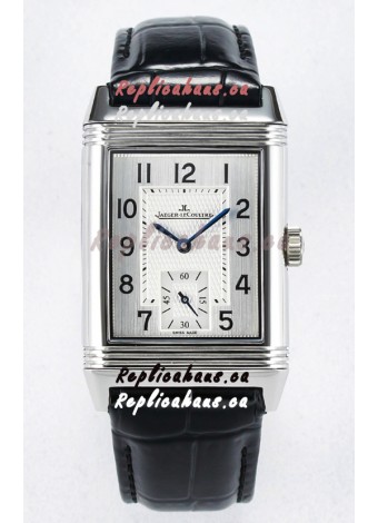 Jaeger-LeCoultre Reverso Super Clone DuoFace Black/White Steel Replica Watch 
