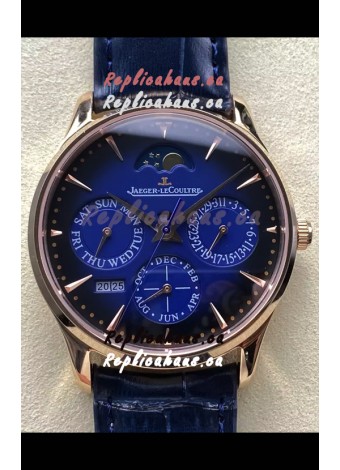 Jaeger LeCoultre Super Clone Master Ultra-Thin Perpetual Calendar Blue Dial Watch