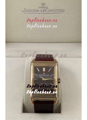 Jaeger-LeCoultre Reverso DuoFace Rose Gold Casing Watch Red Dial in Swiss Automatic Movement
