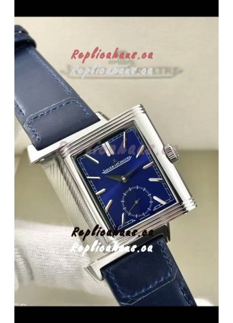Jaeger-LeCoultre Reverso DuoFace Steel Casing Watch Blue Dial in Swiss Automatic Movement