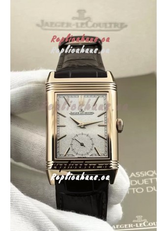 Jaeger-LeCoultre Reverso DuoFace Rose Gold Casing Watch Brown Dial in Swiss Automatic Movement