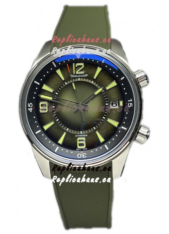 Jaeger LeCoultre Polaris Date Green Dial Rubber Strap 1:1 Mirror Replica Watch 42MM
