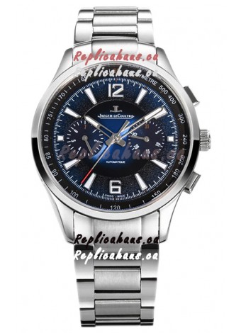 Jaeger LeCoultre Polaris Chronograph Stainless Steel Casing Blue Dial Swiss Replica Watch 