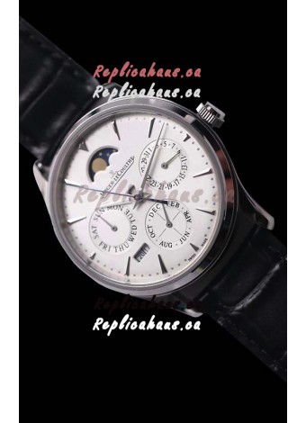 Jaeger LeCoultre Master Ultra Thin Perpetual Swiss Replica Watch in White Dial 