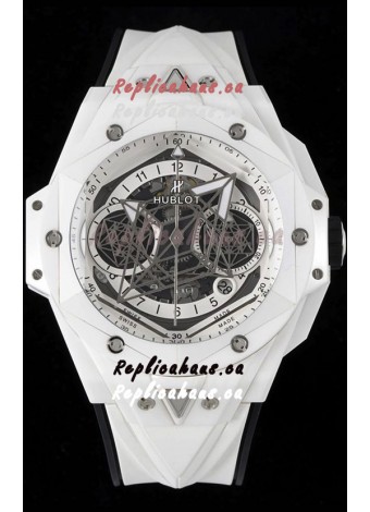 Hublot Big Bang UNICO Sang Bleu II White Ceramic 1:1 Mirror Quality Swiss Replica Watch 