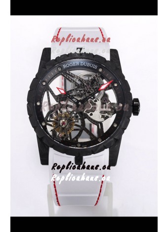 Roger Dubuis Excalibur Spider Flying Tourbillon Skeleton Carbon Casing 42MM 1:1 Mirror Swiss Watch