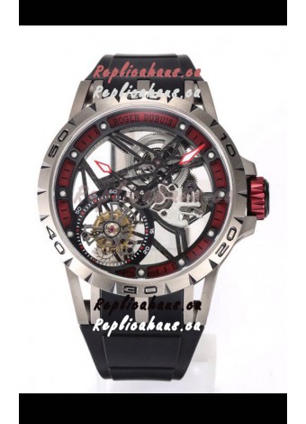Roger Dubuis Excalibur Spider Flying Tourbillon Skeleton Titanium Casing 45MM 1:1 Mirror Swiss Watch